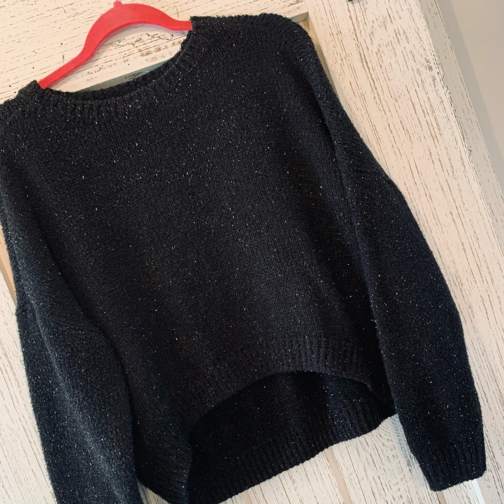 Shimmery Black Soft Sweater Size Medium